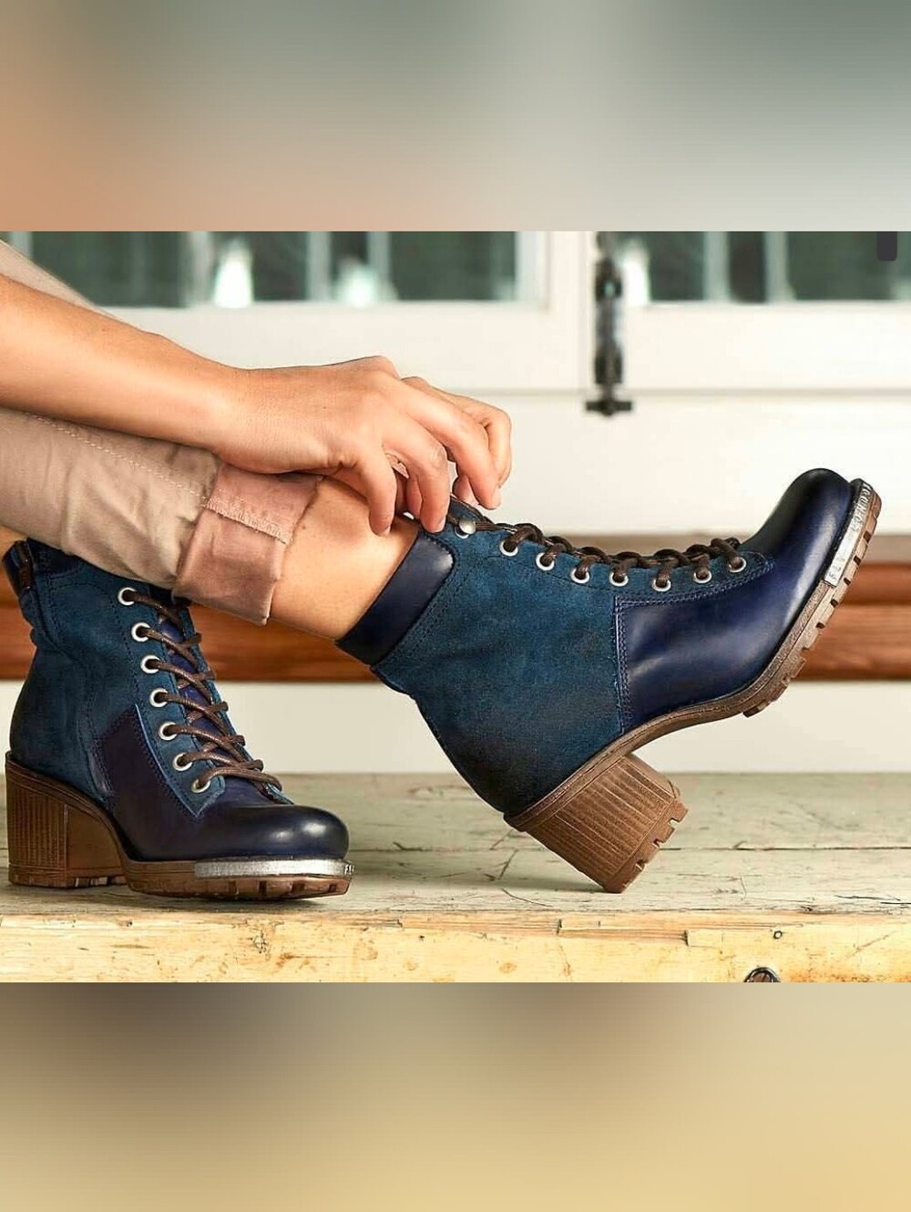 Fly London 'Leal' Blue Lesther Combat Boots